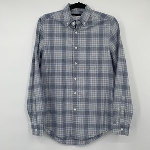 Topman Plaid Button Down Long Sleeve Shirt, Sz XXS